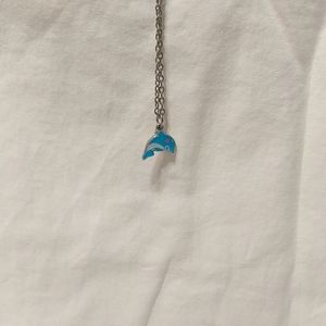 Baby blue dolphin necklace